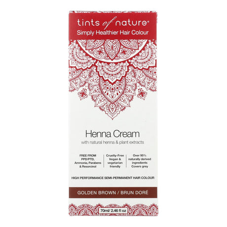 Tints Of Naturá Henna Cream Golden Brown, 2.46 Fl Oz - Cozy Farm 