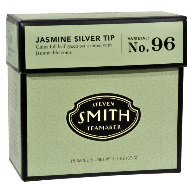 Smith Teamaker Green Tea - Jasmine Silver Tip (Pack of 6, 15 Bags) - Cozy Farm 