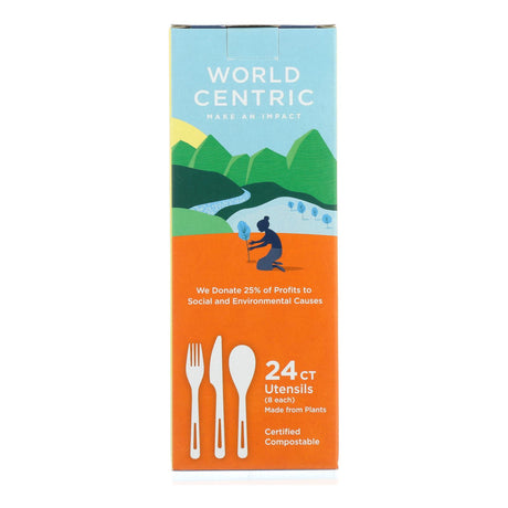 World Centric Compostable Flatware Made from Assorted Corn Starch (Pack of 12 - 24ct) - Cozy Farm 