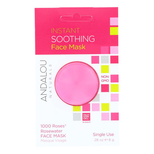 Andalou Naturals 1000 Roses Instant Rosewater Soothing Face Mask (Pack of 6 - 0.28 Oz.) - Cozy Farm 