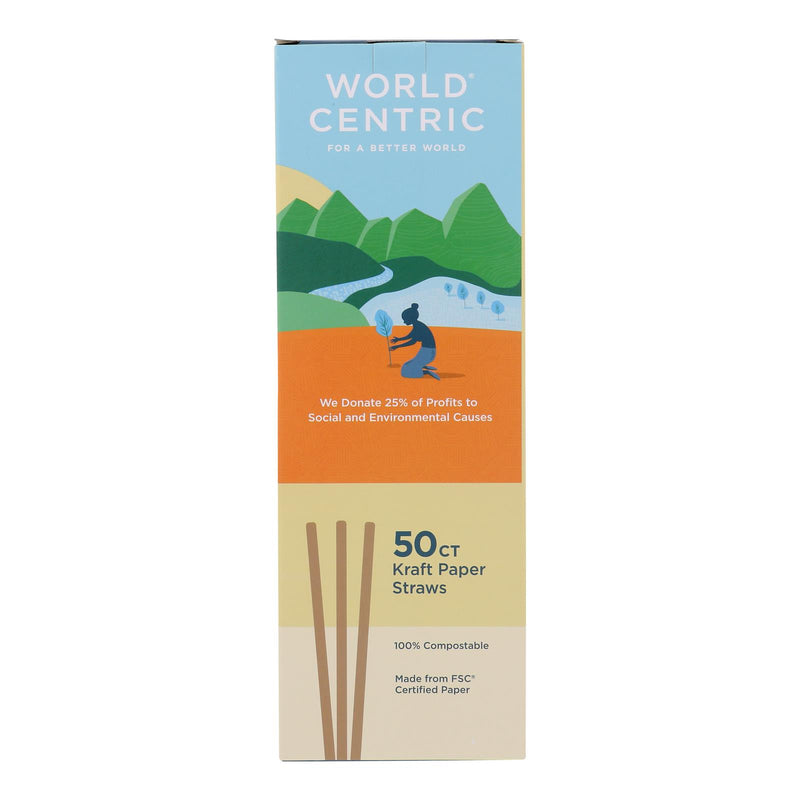 World Centric Compostable Straws - 50 Ct. Pack of 24 - Cozy Farm 