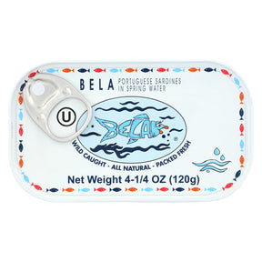 Bela Sardines, Spring Water, Pack of 12, 4.25 Oz. Each - Cozy Farm 