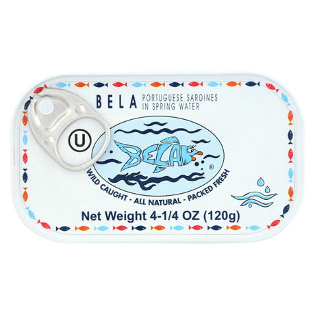 Bela Sardines, Spring Water, Pack of 12, 4.25 Oz. Each - Cozy Farm 