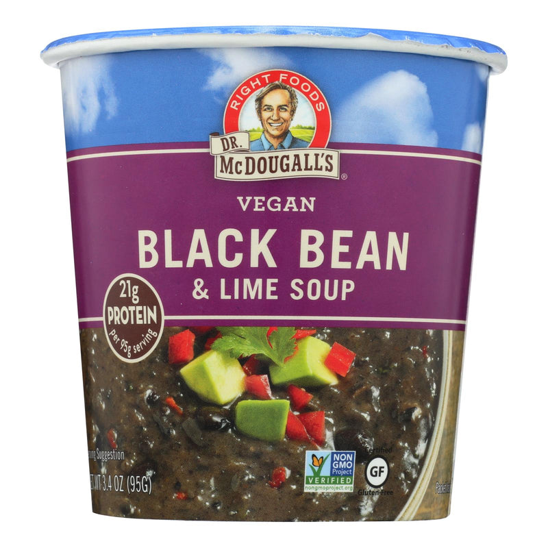 Dr. McDougall's Vegan Black Bean and Lime Soup, 6 x 3.4 oz Cups - Cozy Farm 