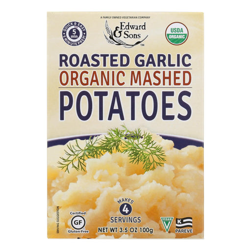 Edward And Sons Organic Roasted Garlic Mashed Potatoes (Pack of 6 - 3.5 Oz.) - Cozy Farm 
