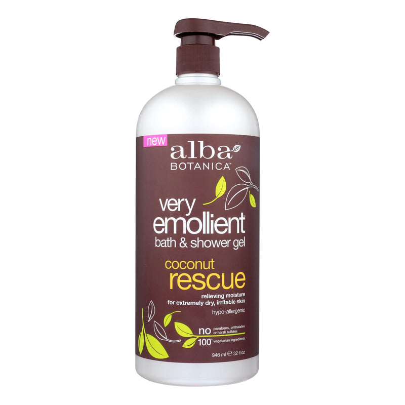 Alba Botanica Coconut Rescue Nourishing Bath & Shower Gel (32 Fl Oz) - Cozy Farm 