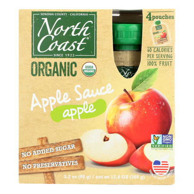 North Coast Organic Applesauce Pouches (Pack of 6 - 4/3.2 Oz.) - Cozy Farm 