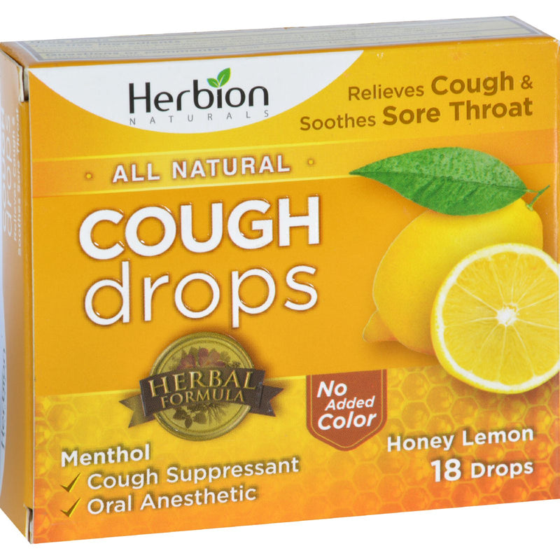 Herbion Naturals Honey Lemon Cough Drops (Pack of 18) - Cozy Farm 