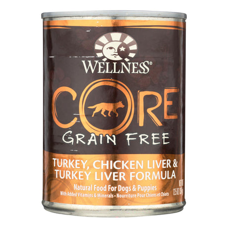 Wellness Pet Products Dog Food - Gain Free (Pack of 12) - Turkey and Chicken with Liver, 12.5 Oz. - Cozy Farm 