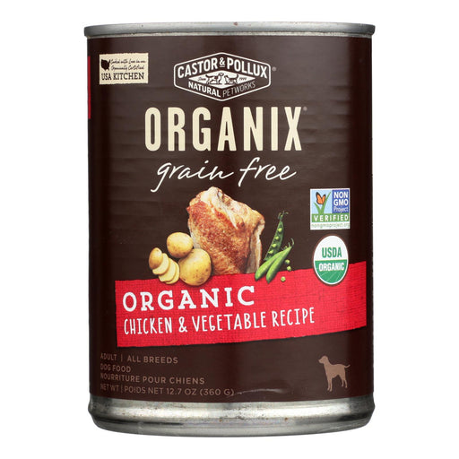 Castor & Pollux Organic Grain-Free Chicken & Fresh Vegetables Dog Food - 12.7 Oz, 12-Pack - Cozy Farm 
