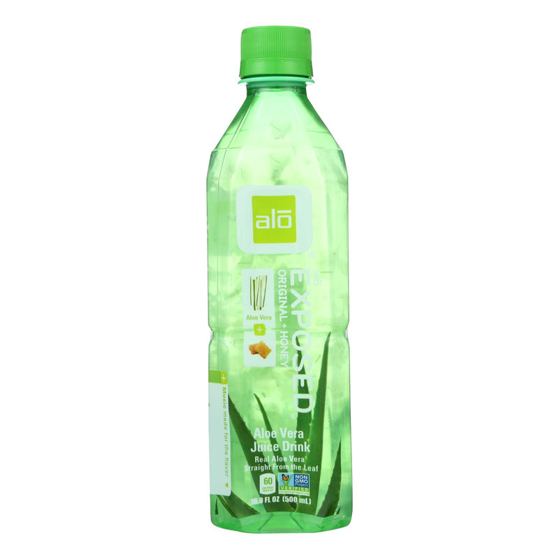 Alo Original Exposed Aloe Vera Juice Drink - Original and Honey 16.9 Fl Oz (Pack of 12) - Cozy Farm 