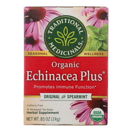 Traditional Medicinals Organic Echinacea Plus Herbal Tea (Pack of 6 - 16 Tea Bags) - Cozy Farm 