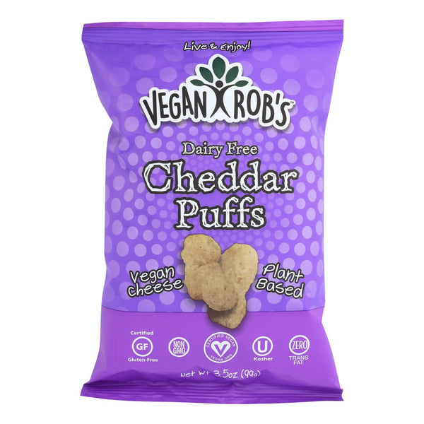Vegan Rob's Savory Dairy-Free Cheddar Puffs (Pack of 12 - 3.5 Oz.) - Cozy Farm 