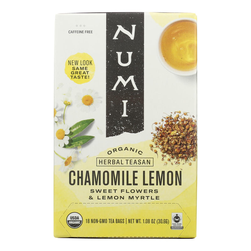 Numi Tea Herbal Chamomile Lemon (Pack of 18 Bags) - Caffeine Free - Cozy Farm 
