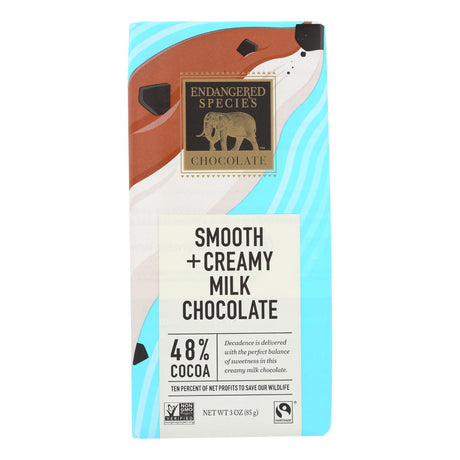 Endangered Species Natural Chocolate Bars (Pack of 12) - Milk Chocolate, 48% Cocoa - 3oz Bars - Cozy Farm 