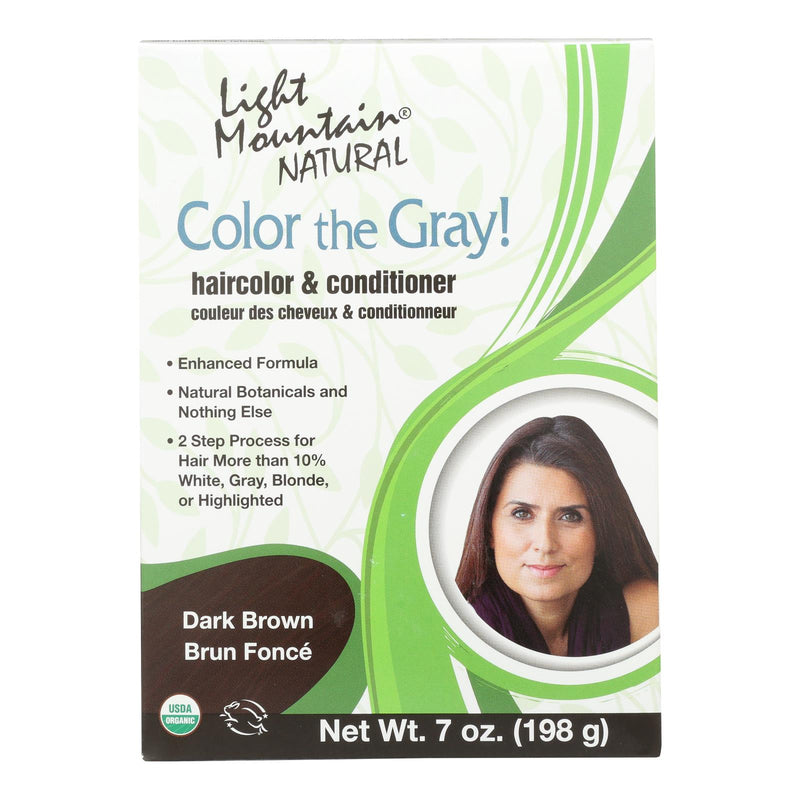 Light Mountain Color The Grey! Dark Brown Natural Hair Coloring (7 Oz.) - Cozy Farm 