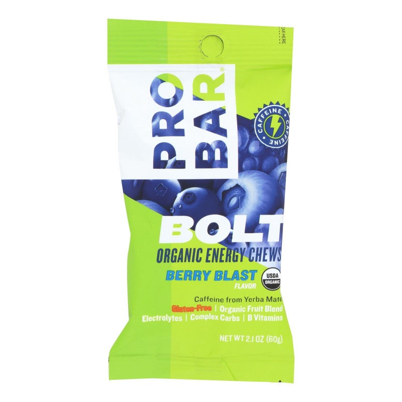 Probar Bolt Energy Chews - Organic Berry Blast - 2.1 Oz - Case Of 12 - Cozy Farm 