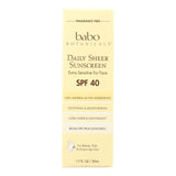 Babo Botanicals Sheer Daily SPF 40 Sunscreen (1.7 Oz.) - Cozy Farm 