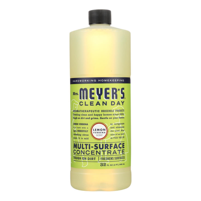 Mrs. Meyer's Clean Day Lemon Verbena Multi-Surface Cleaner Concentrate, 32 Fl Oz, Pack of 6 - Cozy Farm 