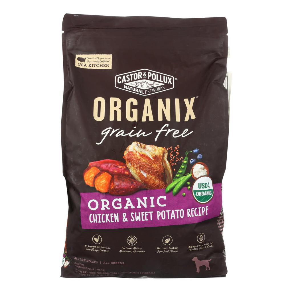 Organix Grain-Free Dry Dog Food - Chicken and Sweet Potato (Pack of 1 to 10 lb.) by Castor & Pollux - Cozy Farm 