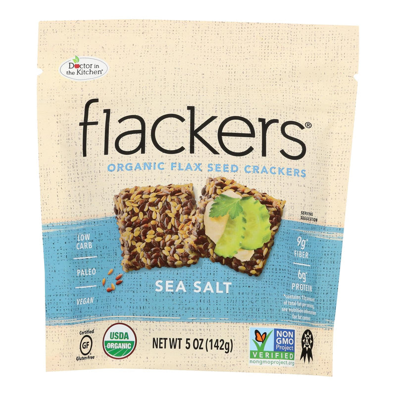 Doctor In The Kitchen Organic Flax Seed Crackers - Sea Salt (Pack of 6 - 5 Oz.) - Cozy Farm 