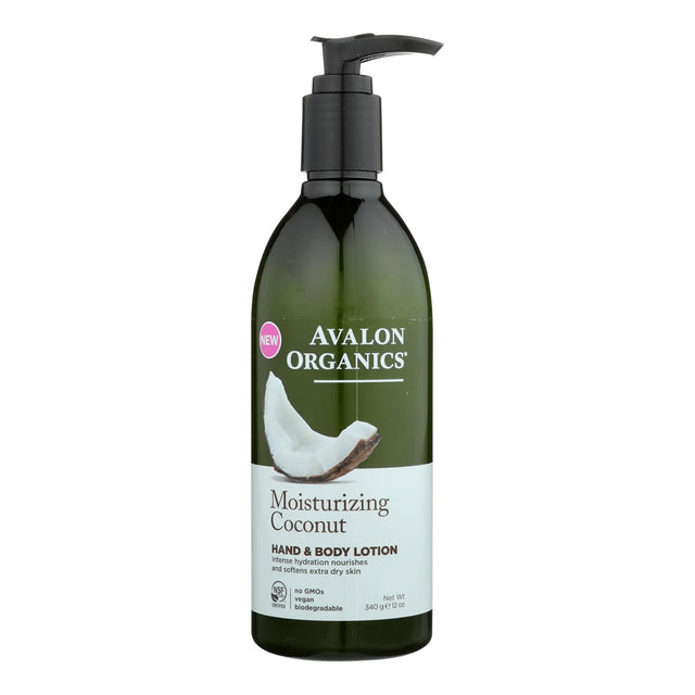 Avalon Organics Coconut Moisturizing Lotion for Hands and Body (12 Fl Oz) - Cozy Farm 