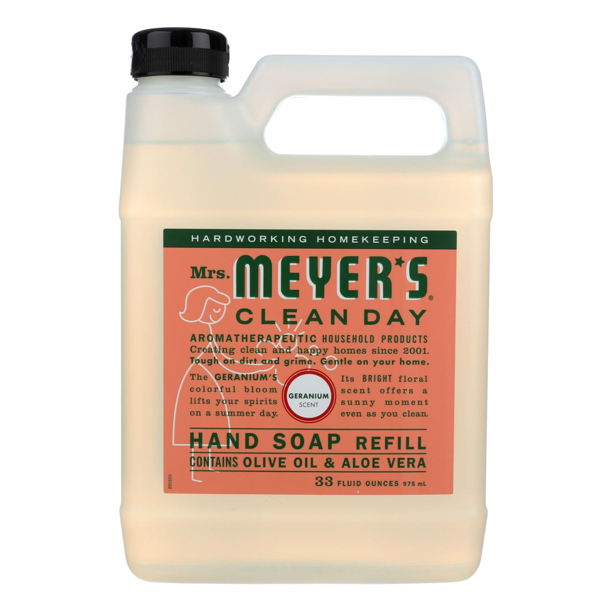 Mrs. Meyer's Clean Day Liquid Hand Soap Refill, Geranium, 33 Fl Oz (Pack of 6) - Cozy Farm 