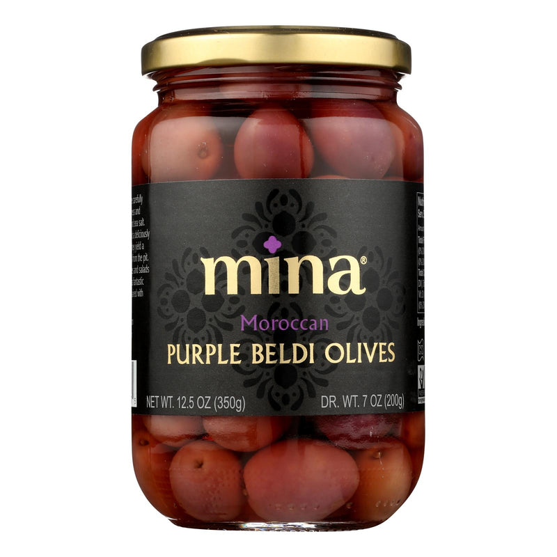 Mina Olives Purple Beldi: Rich Flavor and Vibrant Hue (Pack of 6 - 12.5 Oz.) - Cozy Farm 