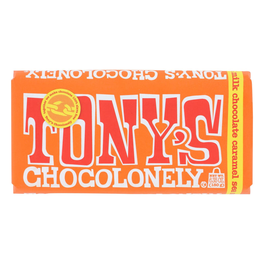 Tony's Chocolonely Milk Caramel Sea Salt Chocolate Bar (Pack of 15) - 6.35 Oz. - Cozy Farm 