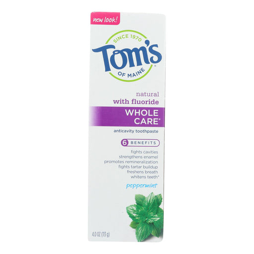 Tom's of Maine Whole Care Fluoride Toothpaste for Complete Oral Care (Pack of 6 - 4 Oz.) - Cozy Farm 