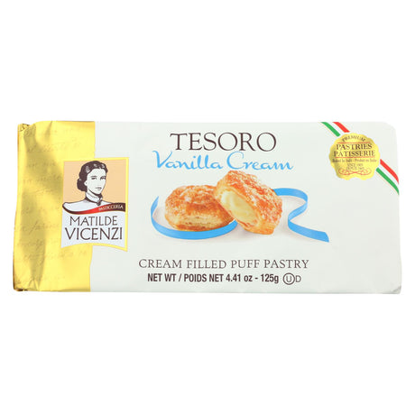 Vicenzi Tesoro Vanilla Cream Cookies, 8 Individually Wrapped Packs of 4.41 Ounces - Cozy Farm 