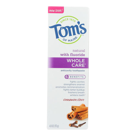 Tom's of Maine Whole Care Cinnamon Clove Toothpaste (Pack of 6 - 4 Oz.) - Cozy Farm 