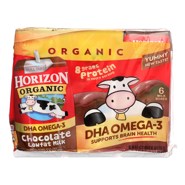 Horizon Organic Chocolate Lowfat Milk Plus DHA Omega-3 (Pack of 3 - 6/8 Oz Each) - Cozy Farm 