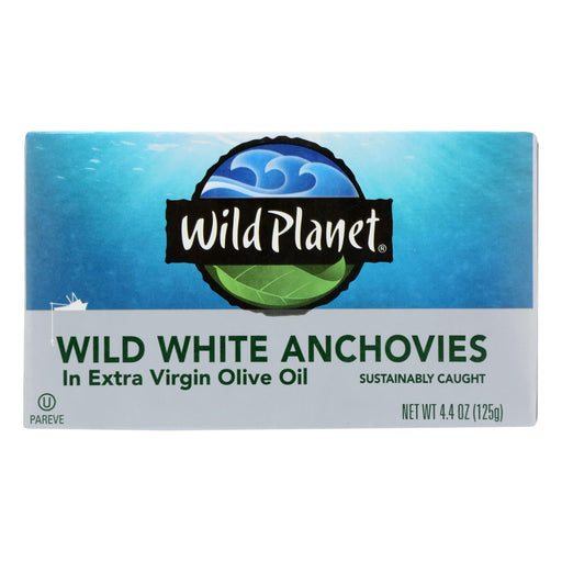 Wild Planet White Anchovies Preserved in Extra Virgin Olive Oil, 4.4 Oz (Pack of 12) - Cozy Farm 
