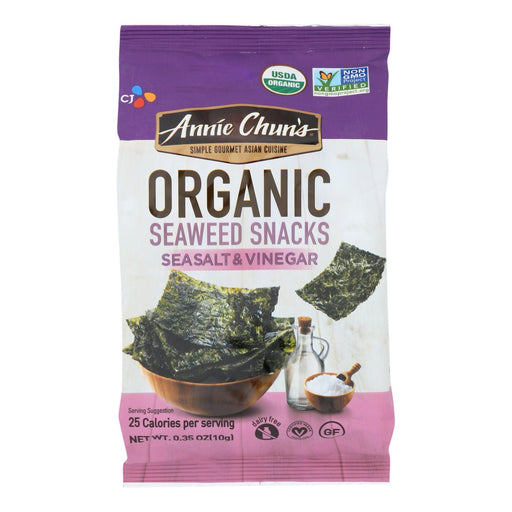 Annie Chun's Seaweed Snack - Sea Salt And Vinegar - Case Of 12 - .35 Oz. - Cozy Farm 