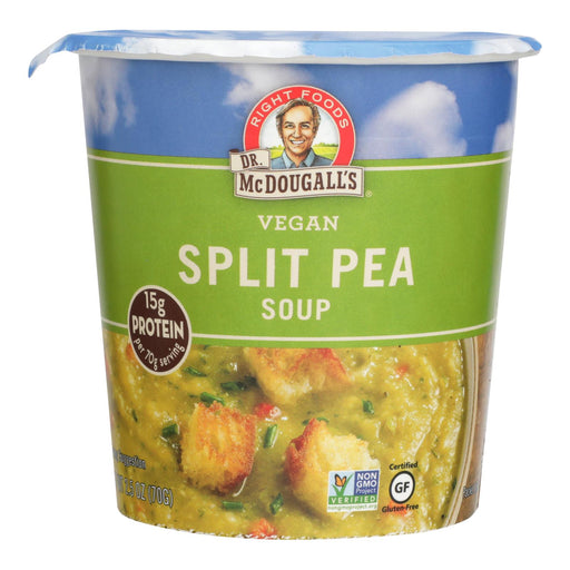 Dr. McDougall's Vegan Split Pea & Barley Soup, Big Cup (Pack of 6 - 2.5 Oz) - Cozy Farm 
