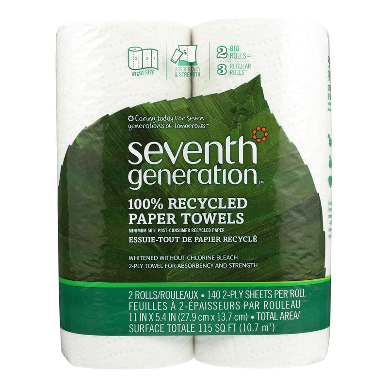 Seventh Generation Recycled Paper Towels - White - 12 Rolls of 140 Sheets - Cozy Farm 