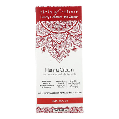 Tints Of Nature Henna Crème Red - 2.46 Fl Oz - Cozy Farm 