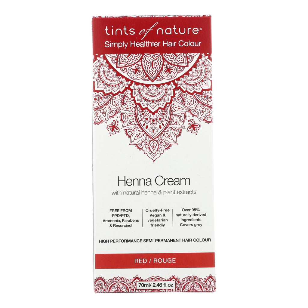Tints Of Natuure Henna Cream Red - 2.46 Fl Oz - Cozy Farm 