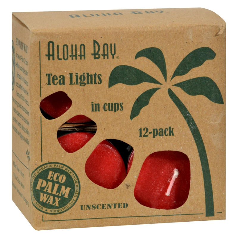 Aloha Bay Red Tea Light Candles - 12 Pack of .7oz - Cozy Farm 