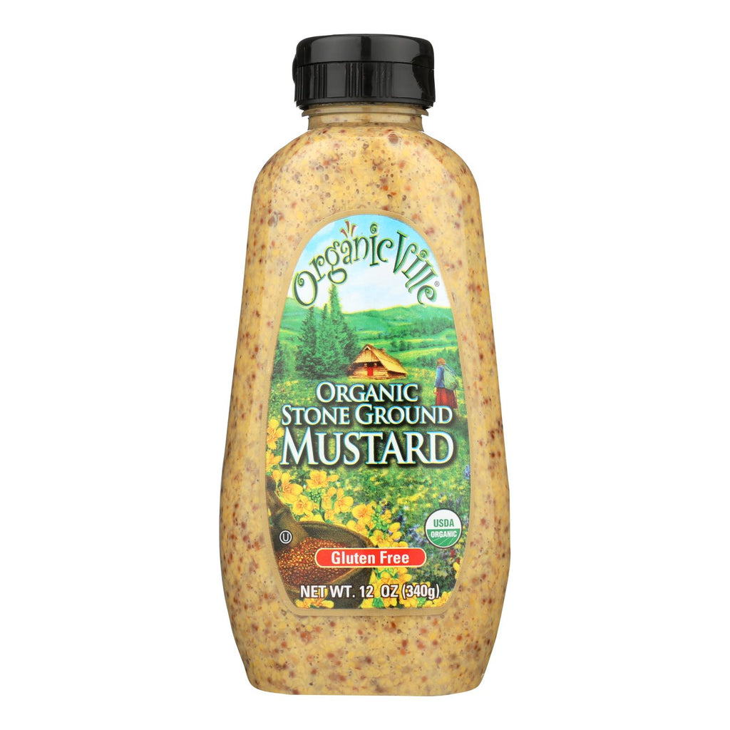 Organic Ville Organic Stone Ground Mustard (Pack of 12 - 12 Oz.) - Cozy Farm 