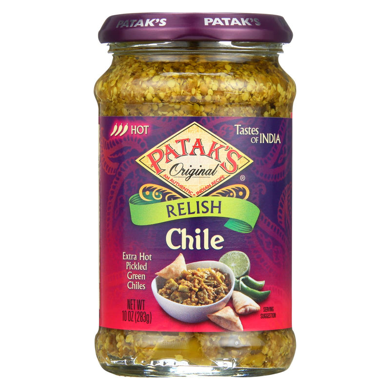 Pataks Hot Chile Relish (Pack of 6 - 10oz) - Cozy Farm 