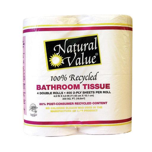 Natural Value Recycled Bathroom Tissue Value Pack (12 Rolls) - Cozy Farm 
