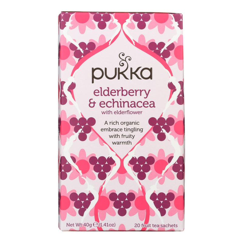 Pukka Organic Elderberry & Echinacea Herbal Tea (Pack of 6 - 20 Bags Each) - Cozy Farm 
