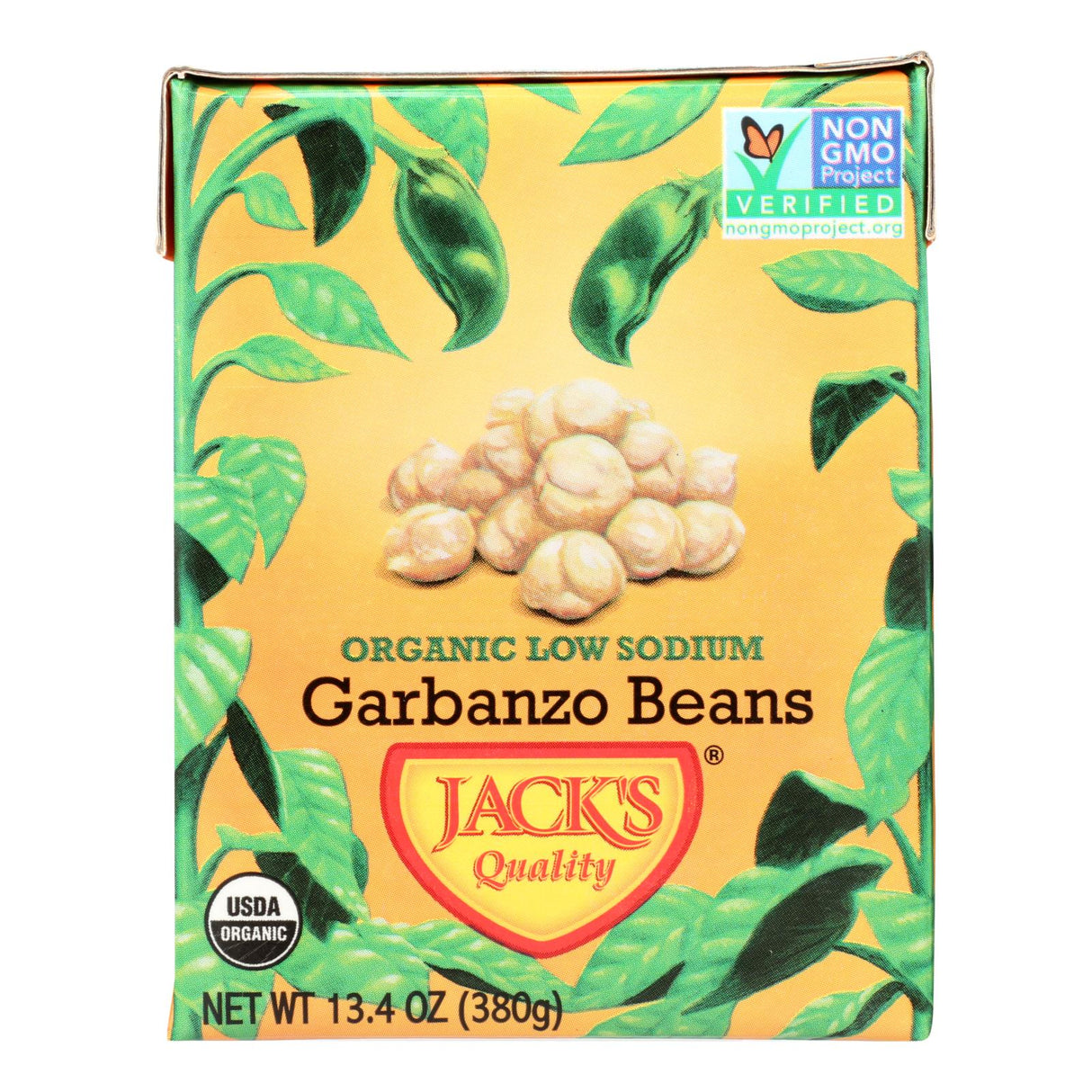 Jack's Quality Organic Garbanzo Beans - Low Sodium, Pack of 8, 13.4 Oz. - Cozy Farm 