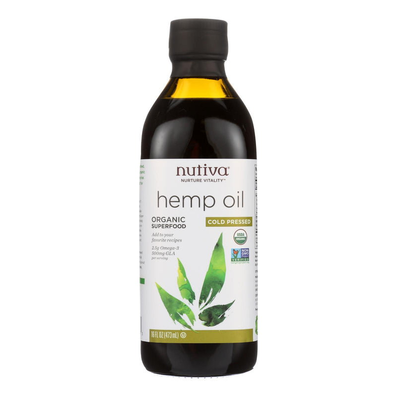 Nutiva Hemp Oil, Cold-Pressed (Pack of 1 - 16 Fl. Oz.) - Cozy Farm 