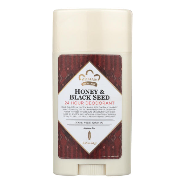 Nubian Heritage All-Natural 24-Hour Deodorant: Long-Lasting Protection with Honey & Black Seed - 2.25 Oz - Cozy Farm 