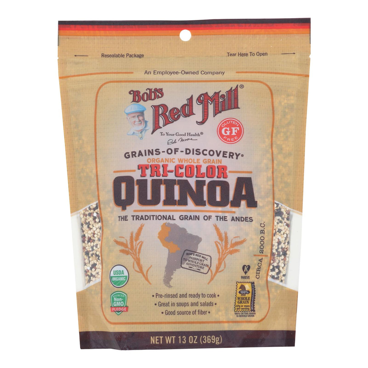 Bob's Red Mill Tri-Color Quinoa  13 oz| 5-Pack, Gluten-Free, Non-GMO, Whole Grain - Cozy Farm 