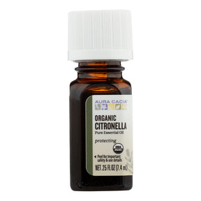 Aura Cacia Organic Citronella Essential Oil, .25 Oz. - Cozy Farm 