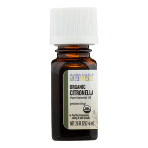 Aura Cacia Organic Citronella Essential Oil, .25 Oz. - Cozy Farm 